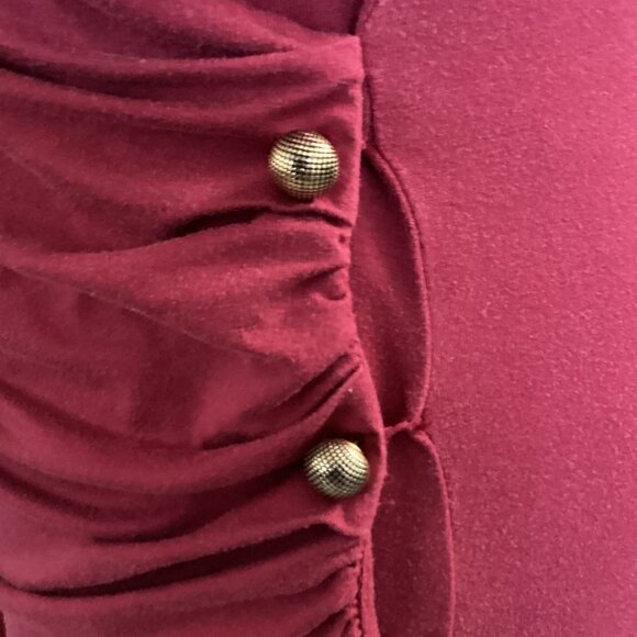 Ann Taylor Faux Wrap Surplice Ruched V-Neck Sleeveless Top S S Red 67T - Picture 6 of 7